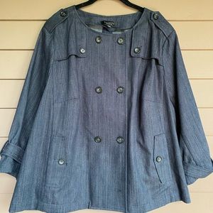 BRAND NEW TALBOTS DENIM PLUS PETITE PEACOAT